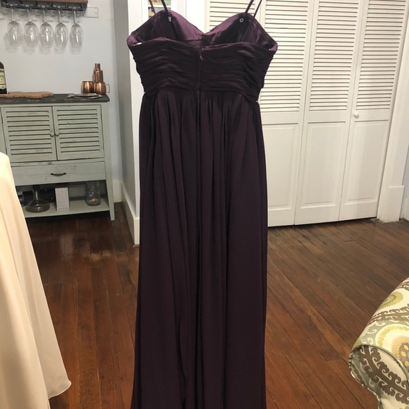 Purple Strapless Bridesmaid Dress - Picture 3 of 8